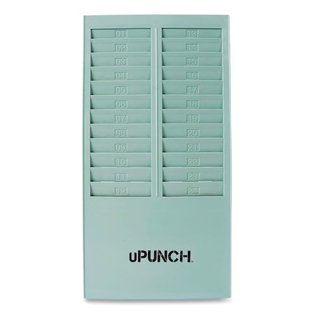 Upunch Time Card Rack, 24 Pockets, Gray HNTCR24